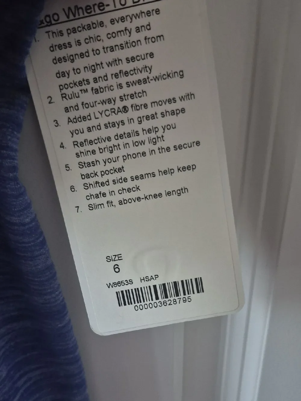 Lululemon & Go Where To Mini Dress Blue Heather 6 Nwt